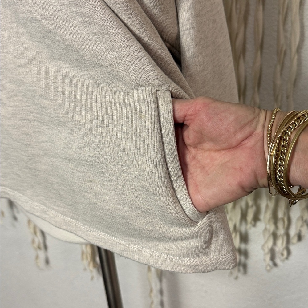 Poetry Oatmeal Color Funnel Neck Pullover Casual Sweatshirt Size Us18 — image 4 of 8